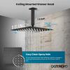 imagegotonovo Bathroom Rain Shower Combo Set Ceiling Mount with Handheld Spray High Pressure Luxury Shower Mixer Faucet with Roughin Valve Shower Trim 2 Function 10 inch Shower Head Oil Rubbed BronzeOil Rubbed Bronze