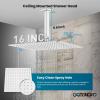 imagegotonovo Bathroom Rain Shower Combo Set Ceiling Mount with Handheld Spray High Pressure Luxury Shower Mixer Faucet with Roughin Valve Shower Trim 2 Function 10 inch Shower Head Oil Rubbed BronzePolished Chrome