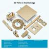 imagegotonovo Bathroom Rain Shower Combo Set Ceiling Mount with Handheld Spray High Pressure Luxury Shower Mixer Faucet with Roughin Valve Shower Trim 2 Function 10 inch Shower Head Oil Rubbed BronzeBrushed Gold