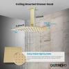 imagegotonovo Bathroom Rain Shower Combo Set Ceiling Mount with Handheld Spray High Pressure Luxury Shower Mixer Faucet with Roughin Valve Shower Trim 2 Function 10 inch Shower Head Oil Rubbed BronzeBrushed Gold