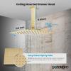imagegotonovo Bathroom Rain Shower Combo Set Ceiling Mount with Handheld Spray High Pressure Luxury Shower Mixer Faucet with Roughin Valve Shower Trim 2 Function 10 inch Shower Head Oil Rubbed BronzeBrushed Gold