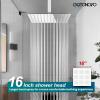imagegotonovo Bathroom Rain Shower Combo Set Ceiling Mount with Handheld Spray High Pressure Luxury Shower Mixer Faucet with Roughin Valve Shower Trim 2 Function 10 inch Shower Head Oil Rubbed BronzePolished Chrome