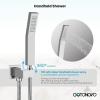 imagegotonovo Bathroom Rain Shower Combo Set Ceiling Mount with Handheld Spray High Pressure Luxury Shower Mixer Faucet with Roughin Valve Shower Trim 2 Function 10 inch Shower Head Oil Rubbed BronzePolished Chrome