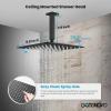 imagegotonovo Bathroom Rain Shower Combo Set Ceiling Mount with Handheld Spray High Pressure Luxury Shower Mixer Faucet with Roughin Valve Shower Trim 2 Function 10 inch Shower Head Oil Rubbed BronzeMatte Black