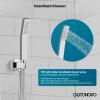 imagegotonovo Bathroom Rain Shower Combo Set Ceiling Mount with Handheld Spray High Pressure Luxury Shower Mixer Faucet with Roughin Valve Shower Trim 2 Function 10 inch Shower Head Oil Rubbed BronzePolished Chrome