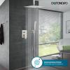 imagegotonovo Bathroom Rain Shower Combo Set Ceiling Mount with Handheld Spray High Pressure Luxury Shower Mixer Faucet with Roughin Valve Shower Trim 2 Function 10 inch Shower Head Oil Rubbed BronzeBrushed Nickel