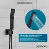 imagegotonovo Bathroom Rain Shower Combo Set Ceiling Mount with Handheld Spray High Pressure Luxury Shower Mixer Faucet with Roughin Valve Shower Trim 2 Function 10 inch Shower Head Oil Rubbed BronzeOil Rubbed Bronze