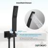 imagegotonovo Bathroom Rain Shower Combo Set Ceiling Mount with Handheld Spray High Pressure Luxury Shower Mixer Faucet with Roughin Valve Shower Trim 2 Function 10 inch Shower Head Oil Rubbed BronzeMatte Black