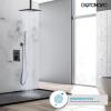 imagegotonovo Bathroom Rain Shower Combo Set Ceiling Mount with Handheld Spray High Pressure Luxury Shower Mixer Faucet with Roughin Valve Shower Trim 2 Function 10 inch Shower Head Oil Rubbed BronzeMatte Black