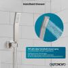 imagegotonovo Bathroom Rain Shower Combo Set Ceiling Mount with Handheld Spray High Pressure Luxury Shower Mixer Faucet with Roughin Valve Shower Trim 2 Function 10 inch Shower Head Oil Rubbed BronzeBrushed Nickel
