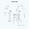 imagegotonovo Shower Trim Kit 10 Inch Round Rainfall Shower Head 3 Modes Wall Mounted with 6Functions ABS Handheld Spray Shower System Pressure Balanced Roughin Valve and Trim Included Brushed Nickel