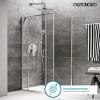 imagegotonovo Shower Trim Kit 10 Inch Round Rainfall Shower Head 3 Modes Wall Mounted with 6Functions ABS Handheld Spray Shower System Pressure Balanced Roughin Valve and Trim Included Brushed Nickel