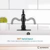 imagegotonovo Bathroom Sink Faucet 1 Hole Single Handle Lavatory Vanity Faucet 360 Swivel Basin Mixer Tap with Pop Up Drain Bathroom Faucet 71 Inch Spout Reach Oil Rubbed BronzeMatte Black