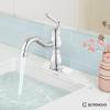 imagegotonovo Bathroom Sink Faucet 1 Hole Single Handle Lavatory Vanity Faucet 360 Swivel Basin Mixer Tap with Pop Up Drain Bathroom Faucet 71 Inch Spout Reach Oil Rubbed BronzePolish Chrome