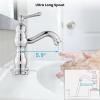 imagegotonovo Bathroom Sink Faucet 1 Hole Single Handle Lavatory Vanity Faucet 360 Swivel Basin Mixer Tap with Pop Up Drain Bathroom Faucet 71 Inch Spout Reach Oil Rubbed BronzePolish Chrome