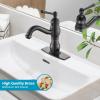 imagegotonovo Bathroom Sink Faucet 1 Hole Single Handle Lavatory Vanity Faucet 360 Swivel Basin Mixer Tap with Pop Up Drain Bathroom Faucet 71 Inch Spout Reach Oil Rubbed BronzeOil Rubbed Bronze
