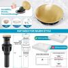 imagegotonovo Bathroom Sink Faucet 1 Hole Single Handle Lavatory Vanity Faucet 360 Swivel Basin Mixer Tap with Pop Up Drain Bathroom Faucet 71 Inch Spout Reach Oil Rubbed BronzeAntique Brass