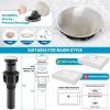 imagegotonovo Bathroom Sink Faucet 1 Hole Single Handle Lavatory Vanity Faucet 360 Swivel Basin Mixer Tap with Pop Up Drain Bathroom Faucet 71 Inch Spout Reach Oil Rubbed BronzeBrushed Nickel