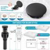 imagegotonovo Bathroom Sink Faucet 1 Hole Single Handle Lavatory Vanity Faucet 360 Swivel Basin Mixer Tap with Pop Up Drain Bathroom Faucet 71 Inch Spout Reach Oil Rubbed BronzeMatte Black