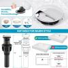 imagegotonovo Bathroom Sink Faucet 1 Hole Single Handle Lavatory Vanity Faucet 360 Swivel Basin Mixer Tap with Pop Up Drain Bathroom Faucet 71 Inch Spout Reach Oil Rubbed BronzePolish Chrome