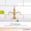 imagegotonovo Bathroom Sink Faucet 1 Hole Single Handle Lavatory Vanity Faucet 360 Swivel Basin Mixer Tap with Pop Up Drain Bathroom Faucet 71 Inch Spout Reach Oil Rubbed BronzeAntique Brass