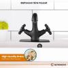imagegotonovo Bathroom Sink Faucet Single Hole Double Cross Handle Knobs Lavatory Vessel Sink Mixer Tap Bathroom Faucet with Pop up Drain and Deck Cover Plate Polish GoldMatte Black