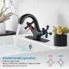 imagegotonovo Bathroom Sink Faucet Single Hole Double Cross Handle Knobs Lavatory Vessel Sink Mixer Tap Bathroom Faucet with Pop up Drain and Deck Cover Plate Polish GoldMatte Black