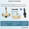 imagegotonovo Bathroom Sink Faucet Single Hole Double Cross Handle Knobs Lavatory Vessel Sink Mixer Tap Bathroom Faucet with Pop up Drain and Deck Cover Plate Polish GoldAntique Brass