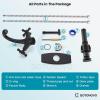imagegotonovo Bathroom Sink Faucet Single Hole Double Cross Handle Knobs Lavatory Vessel Sink Mixer Tap Bathroom Faucet with Pop up Drain and Deck Cover Plate Polish GoldMatte Black