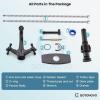 imagegotonovo Bathroom Sink Faucet Single Hole Double Cross Handle Knobs Lavatory Vessel Sink Mixer Tap Bathroom Faucet with Pop up Drain and Deck Cover Plate Polish GoldOil Rubbed Bronze