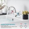 imagegotonovo Bathroom Sink Faucet Single Hole Double Cross Handle Knobs Lavatory Vessel Sink Mixer Tap Bathroom Faucet with Pop up Drain and Deck Cover Plate Polish GoldPolish Chrome