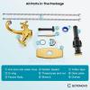 imagegotonovo Bathroom Sink Faucet Single Hole Double Cross Handle Knobs Lavatory Vessel Sink Mixer Tap Bathroom Faucet with Pop up Drain and Deck Cover Plate Polish GoldPolish Gold