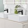 imagegotonovo Tall Bathroom Faucets for Sink 1 Hole Single Handle Modern Vessel Sink Faucets Waterfall Spout with Water Hoses Solid Brass Vanity Bar Deck Mount with Pop Up Drain Matte BlackMatte Black