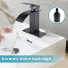 imagegotonovo Waterfall Bathroom Faucet Single Handle Bathroom Faucets for Sink 1 Hole Stainless Steel Modern Mixer Tap Wash Basin Faucet with Popup Drain Matte BlackOil Rubbed Bronze