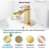 imagegotonovo Waterfall Bathroom Faucet Single Handle Bathroom Faucets for Sink 1 Hole Stainless Steel Modern Mixer Tap Wash Basin Faucet with Popup Drain Matte BlackBrushed Gold