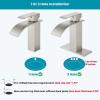 imagegotonovo Waterfall Bathroom Faucet Single Handle Bathroom Faucets for Sink 1 Hole Stainless Steel Modern Mixer Tap Wash Basin Faucet with Popup Drain Matte BlackBrushed Nickel
