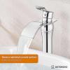 imagegotonovo Waterfall Vessel Sink Faucet for Sink 1 HoleSingle Handle Tall Bathroom Sink FaucetBrass Waterfall Bathroom Faucet Arc Body Mixer Tap with Pop Up Drain and Supply LinePolish GoldPolish Chrome