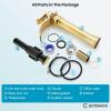 imagegotonovo Waterfall Vessel Sink Faucet for Sink 1 HoleSingle Handle Tall Bathroom Sink FaucetBrass Waterfall Bathroom Faucet Arc Body Mixer Tap with Pop Up Drain and Supply LinePolish GoldPolish Gold
