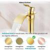 imagegotonovo Waterfall Vessel Sink Faucet for Sink 1 HoleSingle Handle Tall Bathroom Sink FaucetBrass Waterfall Bathroom Faucet Arc Body Mixer Tap with Pop Up Drain and Supply LinePolish GoldPolish Gold