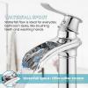 imagegotonovo Waterfall Vessel Sink Faucet for Sink 1 HoleSingle Handle Tall Bathroom Sink FaucetBrass Waterfall Bathroom Faucet Round Body Mixer Tap with Pop Up Drain and Supply LineMatte BlackPolish Chrome