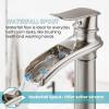 imagegotonovo Waterfall Vessel Sink Faucet for Sink 1 HoleSingle Handle Tall Bathroom Sink FaucetBrass Waterfall Bathroom Faucet Round Body Mixer Tap with Pop Up Drain and Supply LineMatte BlackBrushed Nickel