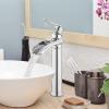 imagegotonovo Waterfall Vessel Sink Faucet for Sink 1 HoleSingle Handle Tall Bathroom Sink FaucetBrass Waterfall Bathroom Faucet Round Body Mixer Tap with Pop Up Drain and Supply LineMatte BlackPolish Chrome