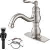 imagegotonovo Bathroom Sink Faucet 1 Hole Single Handle Lavatory Vanity Faucet 360 Swivel Basin Mixer Tap with Pop Up Drain Bathroom Faucet 71 Inch Spout Reach Oil Rubbed BronzeBrushed Nickel