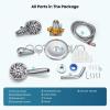imagegotonovo Bathroom Shower Head Kit High Pressure Combo System Shower Faucet 5 Modes ABS Handheld Spray Shower Trim Kit Valve Included Dual Shower Head without Tub Spout Polished Chrome