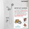 imagegotonovo Bathroom Shower Head Kit High Pressure Combo System Shower Faucet 5 Modes ABS Handheld Spray Shower Trim Kit Valve Included Dual Shower Head without Tub Spout Polished Chrome