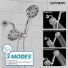 imagegotonovo Bathroom Shower Head Kit High Pressure Combo System Shower Faucet 5 Modes ABS Handheld Spray Shower Trim Kit Valve Included Dual Shower Head without Tub Spout Polished Chrome