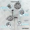imagegotonovo Bathroom Shower Head Kit High Pressure Combo System Shower Faucet 5 Modes ABS Handheld Spray Shower Trim Kit Valve Included Dual Shower Head without Tub Spout Polished Chrome