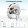 imagegotonovo Bathroom Shower Head Kit High Pressure Combo System Shower Faucet 5 Modes ABS Handheld Spray Shower Trim Kit Valve Included Dual Shower Head without Tub Spout Polished Chrome