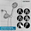 imagegotonovo Bathroom Shower Head Kit High Pressure Combo System Shower Faucet 5 Modes ABS Handheld Spray Shower Trim Kit Valve Included Dual Shower Head without Tub Spout Polished Chrome