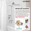 imagegotonovo Bathroom Shower Head Kit High Pressure Combo System Shower Faucet 5 Modes ABS Handheld Spray Shower Trim Kit Valve Included Single Shower Head with Tub Spout Polished Chrome